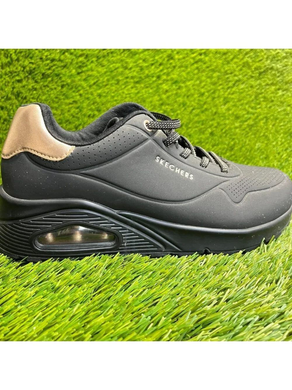 Skechers Uno-Stand on Air Womens Size 8.5 Black Athletic Running Shoes Sneakers